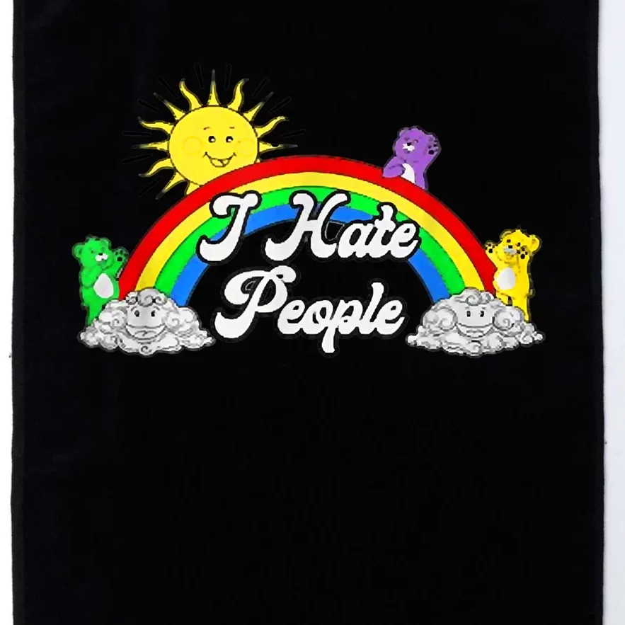 I Hate People Rainbow Printed Graphic Platinum Collection Golf Towel