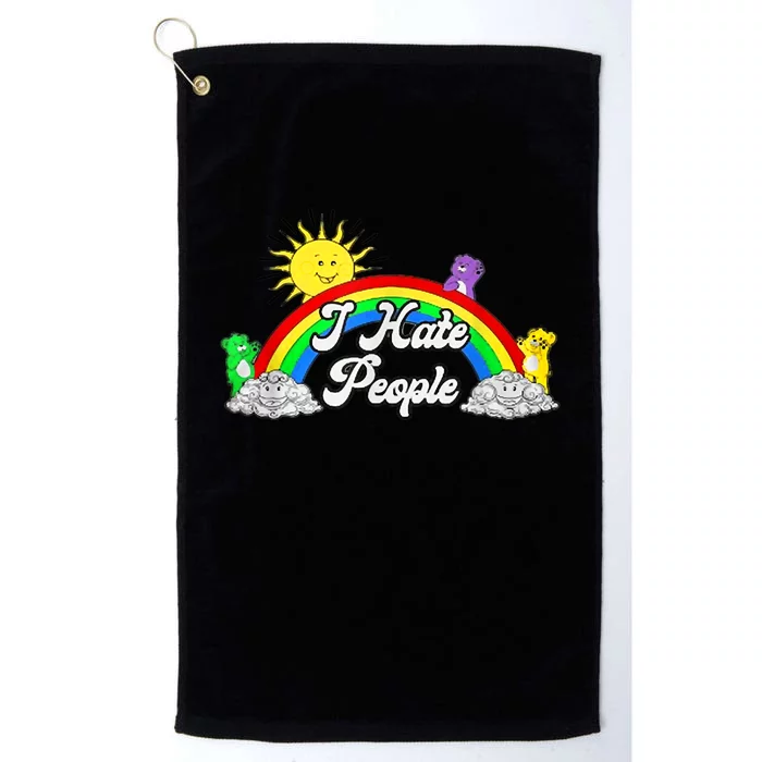 I Hate People Rainbow Printed Graphic Platinum Collection Golf Towel