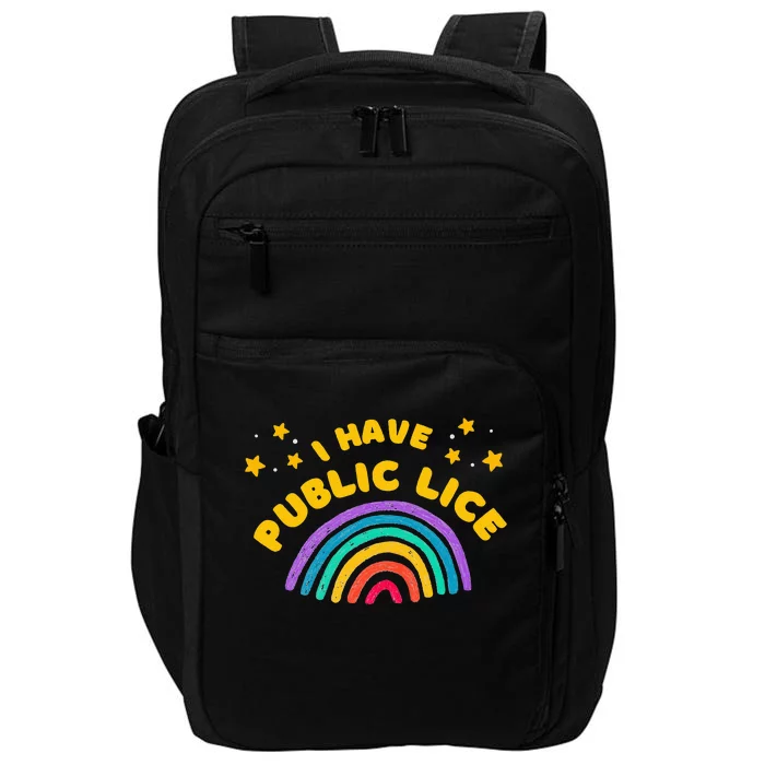 I Have Pubic Lice Funny Retro Impact Tech Backpack