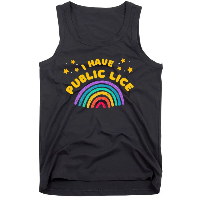 I Have Pubic Lice Funny Retro Tank Top