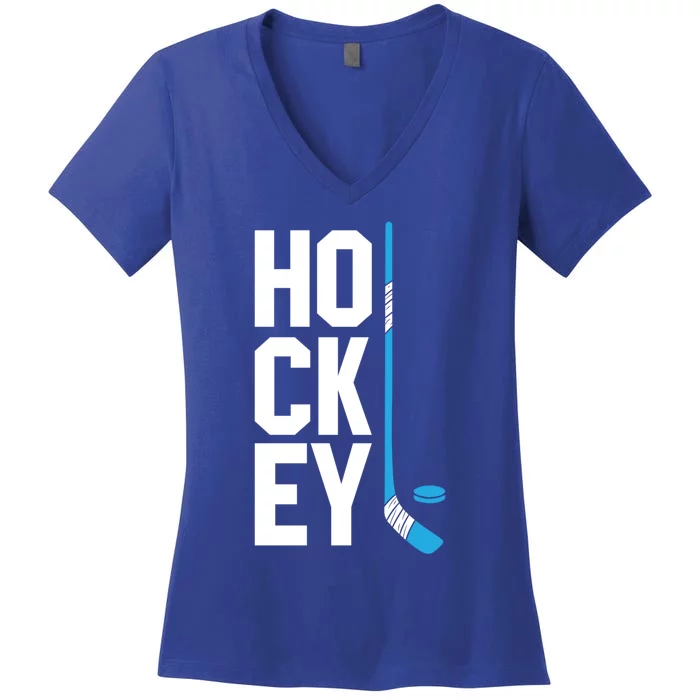 Ice Hockey Player Hockey Son Gift Hockey Funny Gift Women's V-Neck T-Shirt