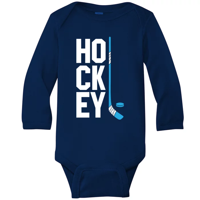 Ice Hockey Player Hockey Son Gift Hockey Funny Gift Baby Long Sleeve Bodysuit