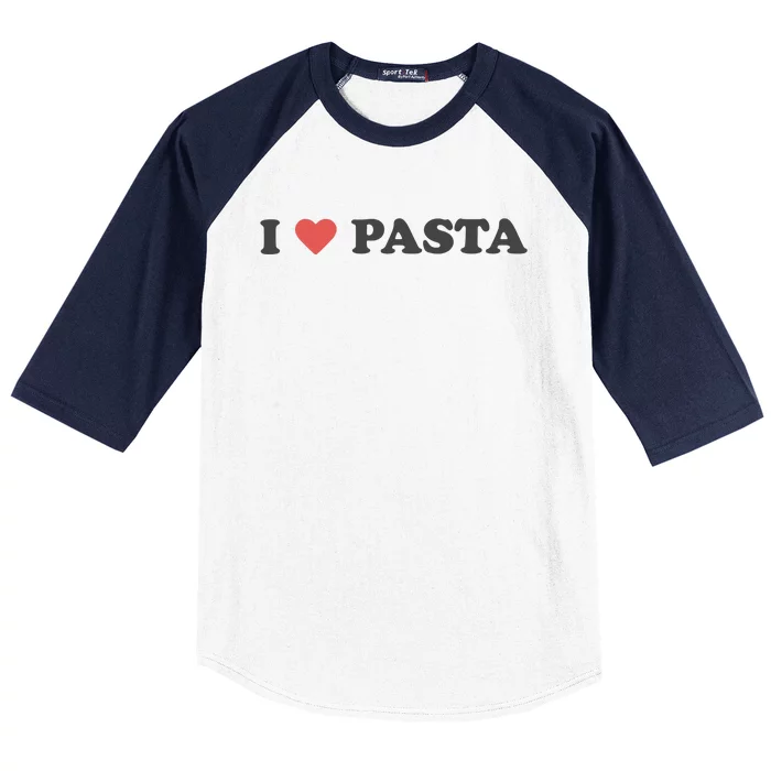 I Heart Pasta Baseball Sleeve Shirt