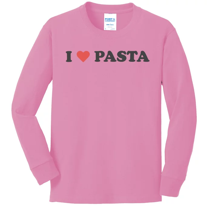 I Heart Pasta Kids Long Sleeve Shirt