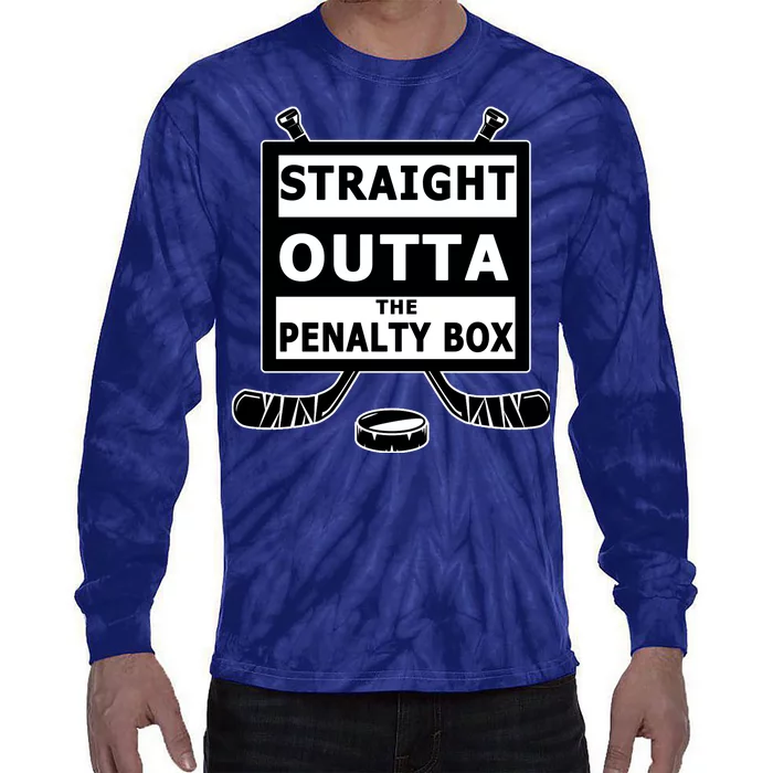 Ice Hockey Player Straight Outta The Penalty Box Tie-Dye Long Sleeve Shirt