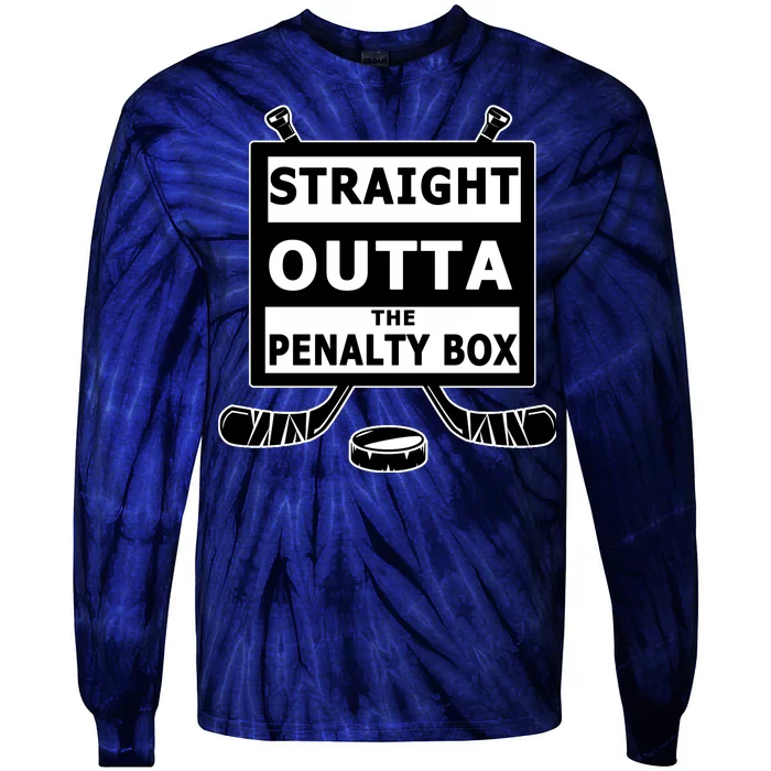 Ice Hockey Player Straight Outta The Penalty Box Tie-Dye Long Sleeve Shirt