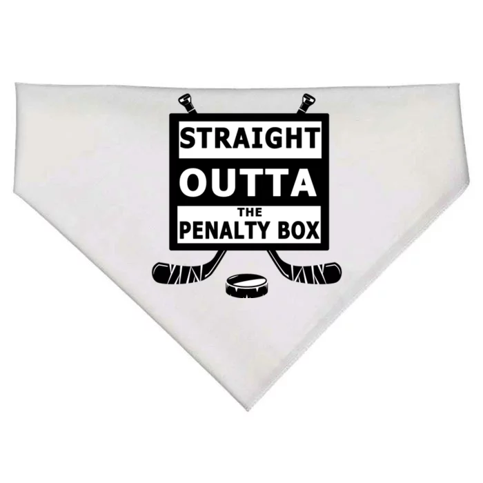 Ice Hockey Player Straight Outta The Penalty Box USA-Made Doggie Bandana