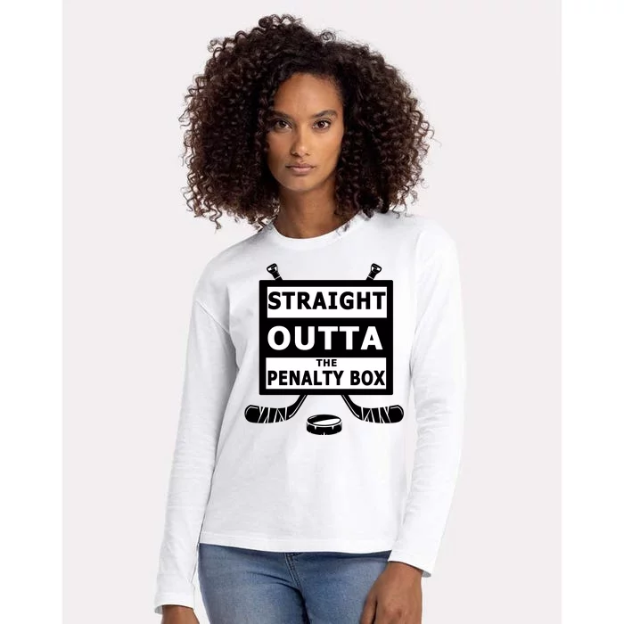 Ice Hockey Player Straight Outta The Penalty Box Womens Cotton Relaxed Long Sleeve T-Shirt