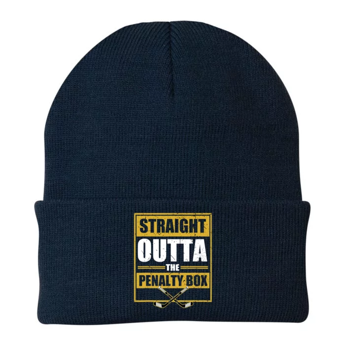 Ice. Hockey Player Gift Straight Outta The Penalty Box Knit Cap Winter Beanie