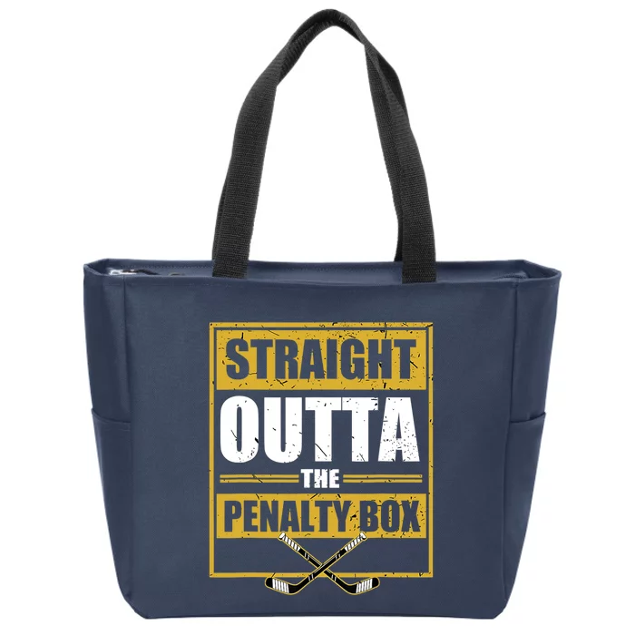 Ice. Hockey Player Gift Straight Outta The Penalty Box Zip Tote Bag