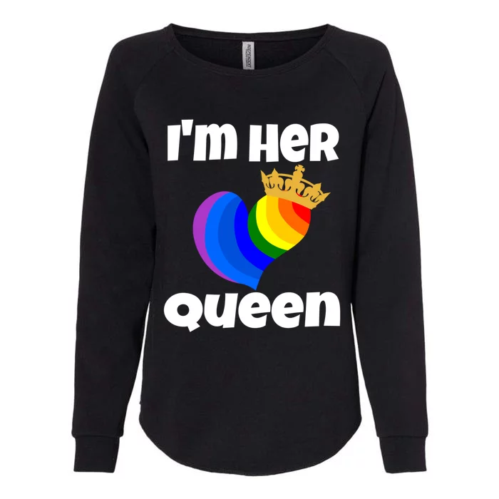 I'm Her Queen Lgbtq Valentines Day Matching Couple Funny Gift Womens California Wash Sweatshirt