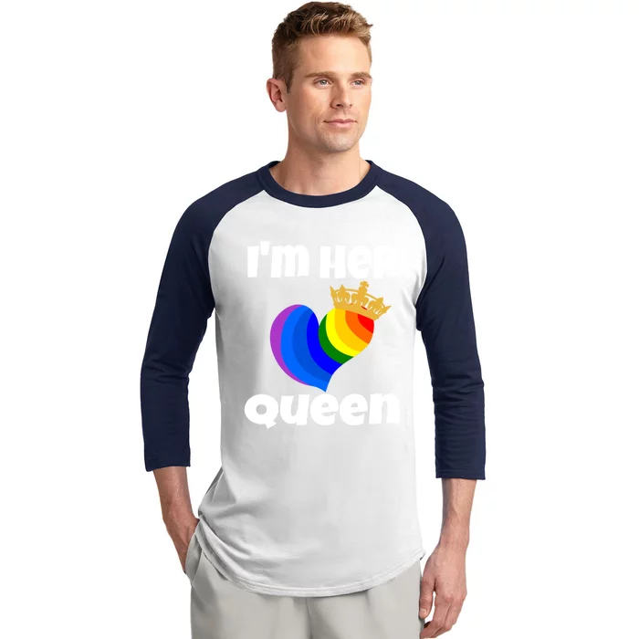 I'm Her Queen Lgbtq Valentines Day Matching Couple Funny Gift Baseball Sleeve Shirt