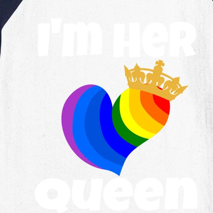 I'm Her Queen Lgbtq Valentines Day Matching Couple Funny Gift Baseball Sleeve Shirt