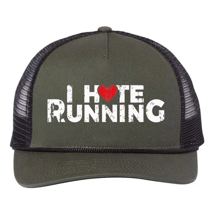 I Hate Running Workout Exercise Cardio Runner Track Retro Rope Trucker Hat Cap