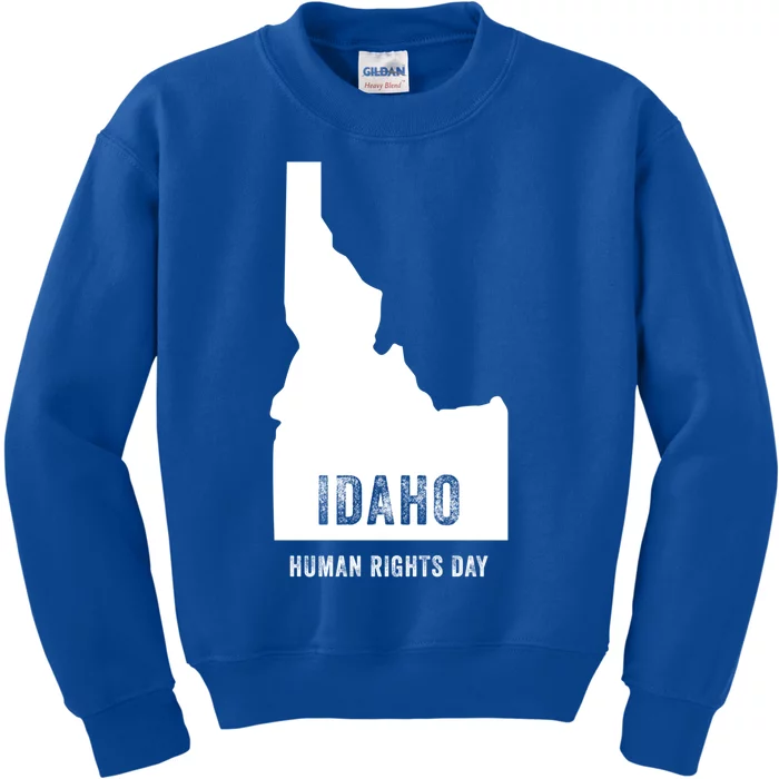 Idaho Hu Rights Day Map Vintage Funny Funny Gift Kids Sweatshirt