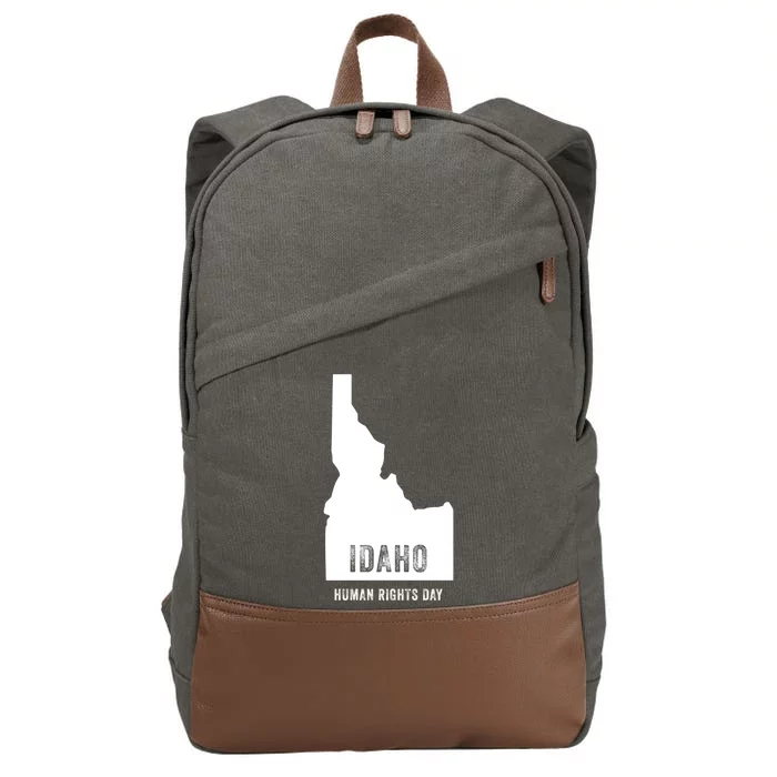 Idaho Hu Rights Day Map Vintage Funny Funny Gift Cotton Canvas Backpack