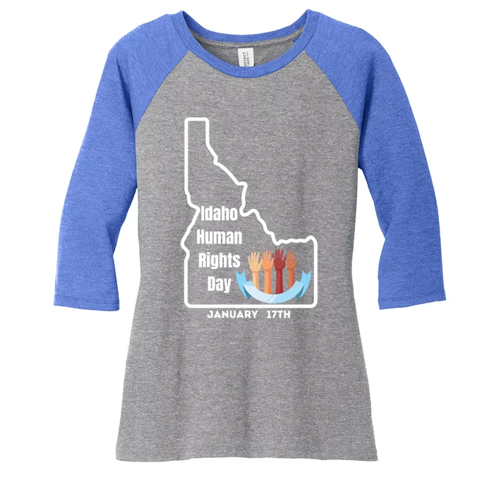 Idaho Hu Rights Day January 17th Gift Women's Tri-Blend 3/4-Sleeve Raglan Shirt