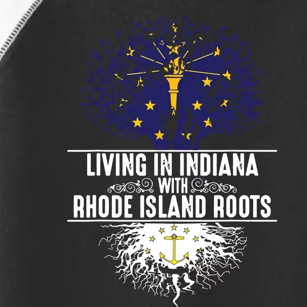 Indiana Home Rhode Island Roots State Tree Flag Gift Toddler Fine Jersey T-Shirt