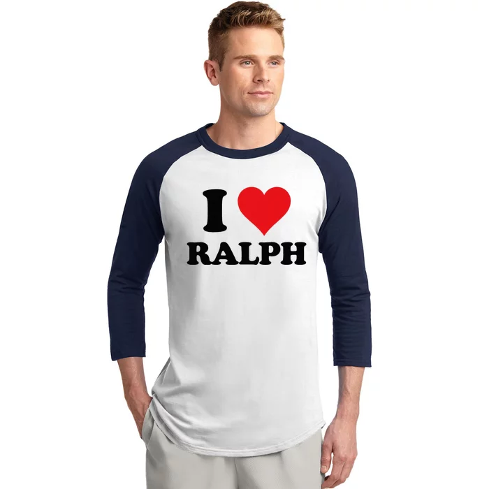 I Heart Ralph First Name I Love Personalized Stuff Baseball Sleeve Shirt