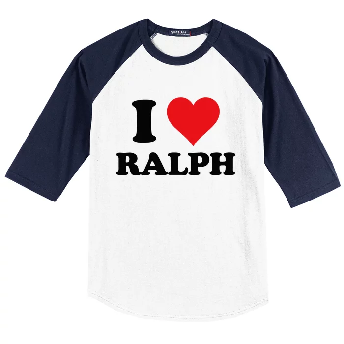 I Heart Ralph First Name I Love Personalized Stuff Baseball Sleeve Shirt