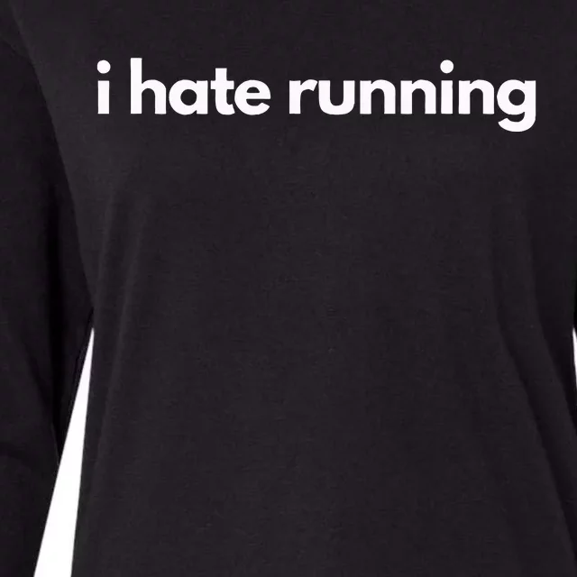 I Hate Running Funny Gym Pump Cover Fitness Humor Womens Cotton Relaxed Long Sleeve T-Shirt