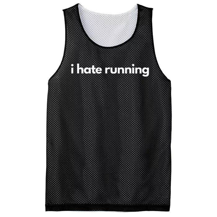 I Hate Running Funny Gym Pump Cover Fitness Humor Mesh Reversible Basketball Jersey Tank