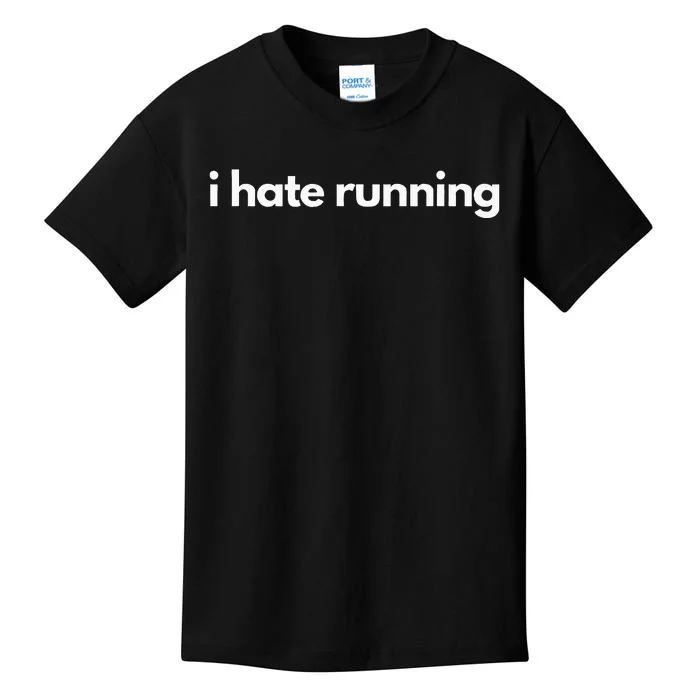 I Hate Running Funny Gym Pump Cover Fitness Humor Kids T-Shirt