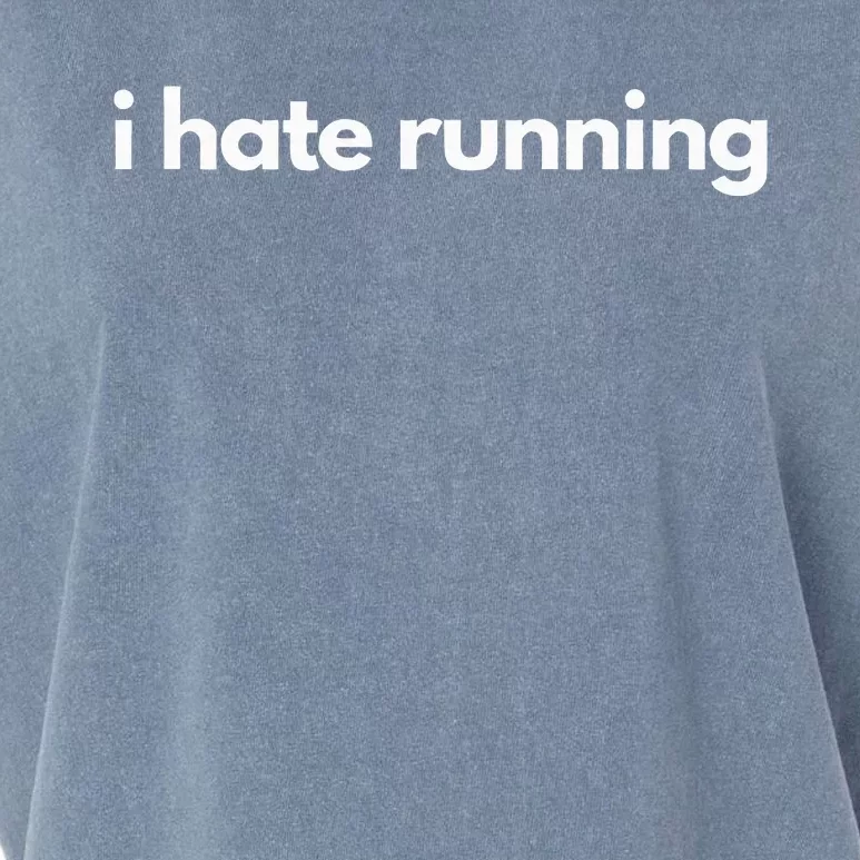 I Hate Running Funny Gym Pump Cover Fitness Humor Garment-Dyed Women's Muscle Tee