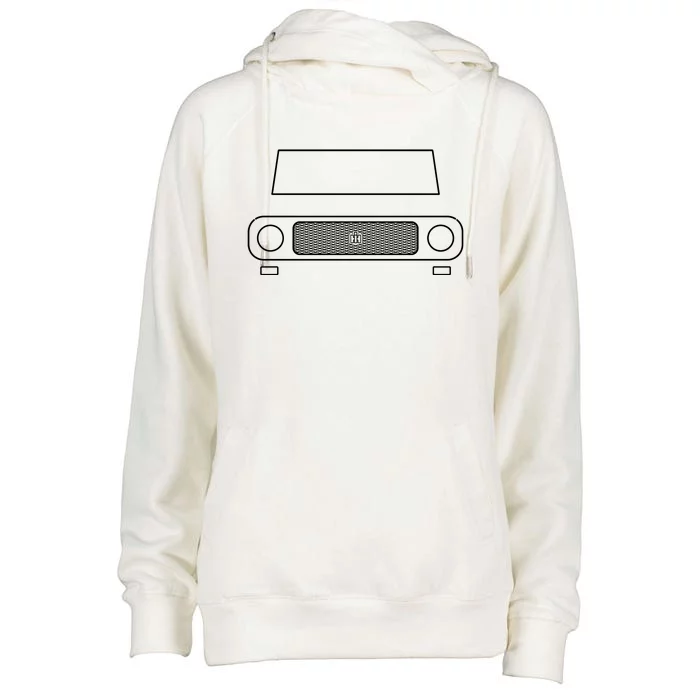 International Harvester Scout 80 1963 Truck White Outline Gift Womens Funnel Neck Pullover Hood