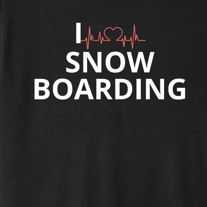 I Heart Snow Boarding With Red Heart, I Love Snow Boarding ChromaSoft Performance T-Shirt