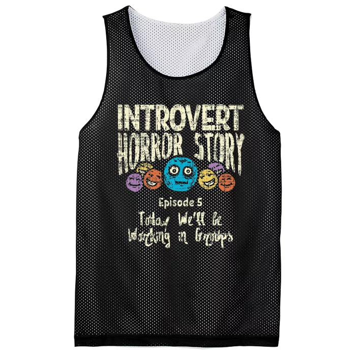 Introvert Horror story Working Group Back To School Mesh Reversible Basketball Jersey Tank