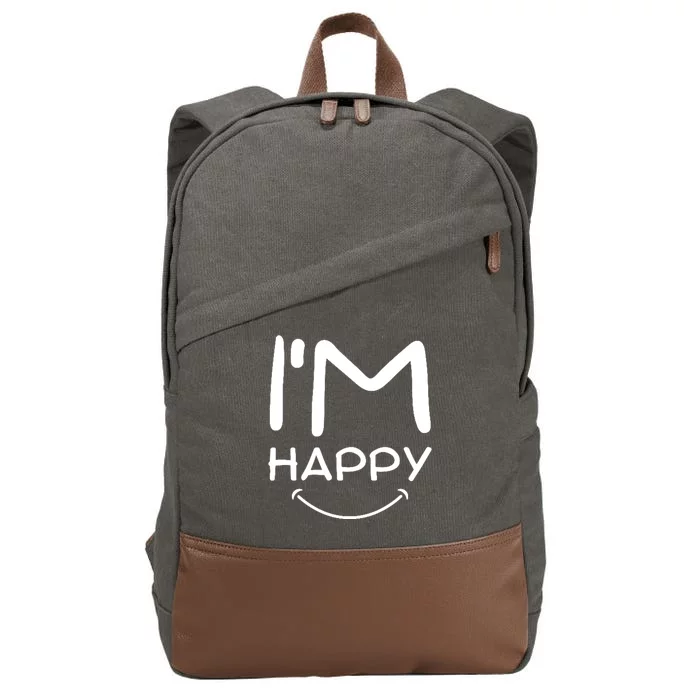 I'm Happy Smile Cotton Canvas Backpack