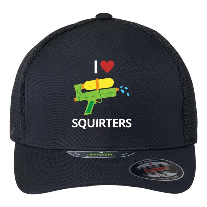 I Heart Squirters Funny Water Gun Flexfit Unipanel Trucker Cap