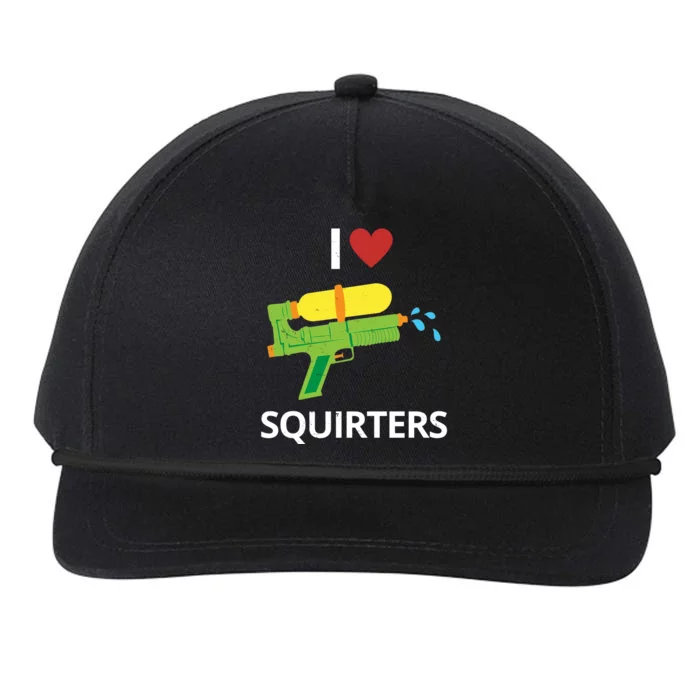 I Heart Squirters Funny Water Gun Snapback Five-Panel Rope Hat