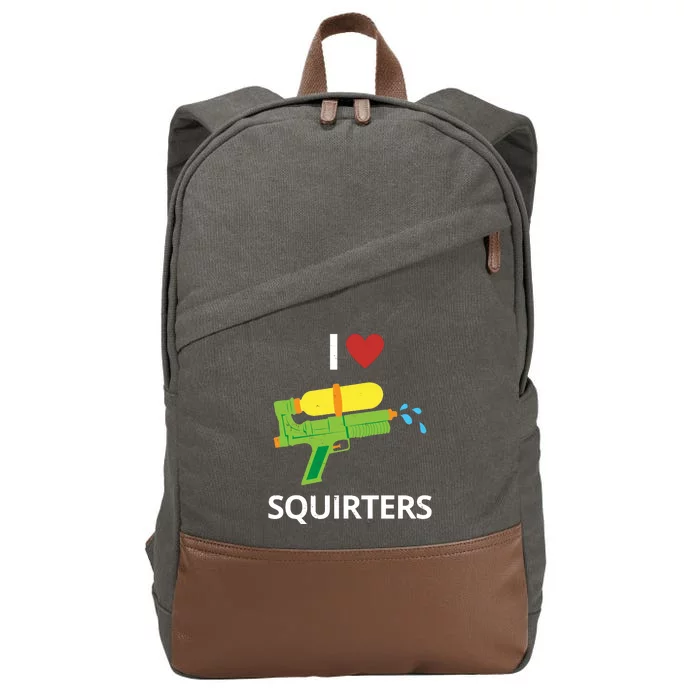 I Heart Squirters Funny Water Gun Cotton Canvas Backpack