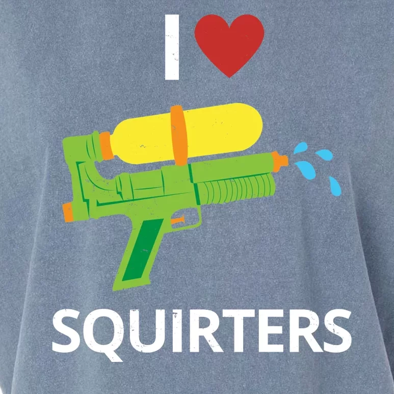 I Heart Squirters Funny Water Gun Garment-Dyed Women's Muscle Tee