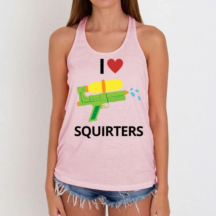 I Heart Squirters Funny Water Gun Women's Knotted Racerback Tank