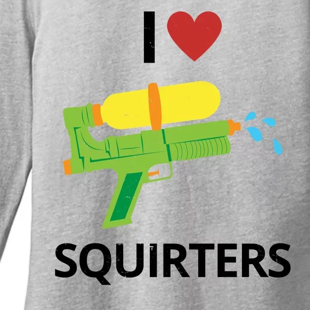 I Heart Squirters Funny Water Gun Womens CVC Long Sleeve Shirt