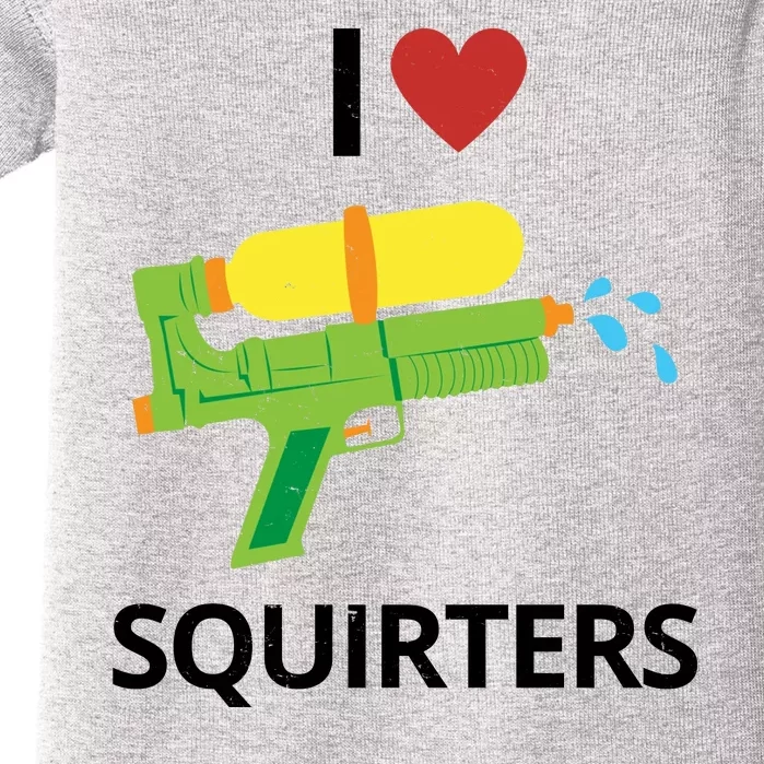 I Heart Squirters Funny Water Gun Baby Bodysuit