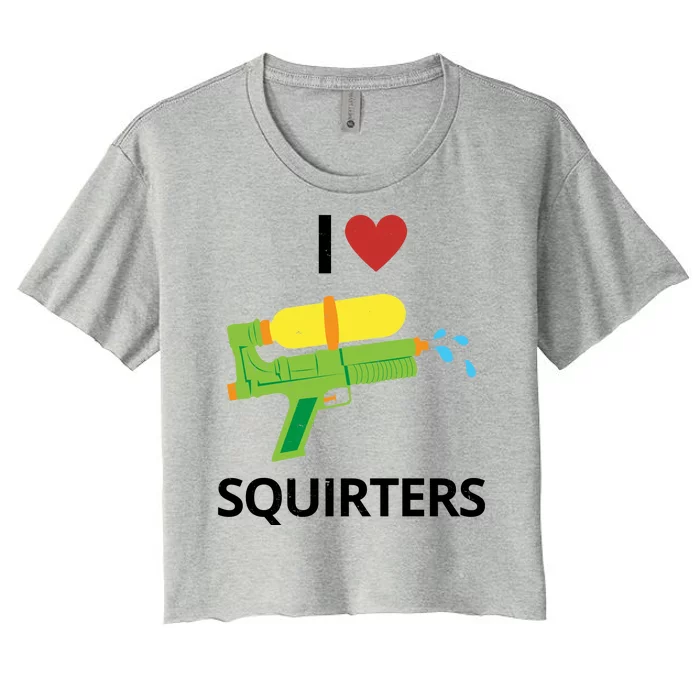 I Heart Squirters Funny Water Gun Women's Crop Top Tee