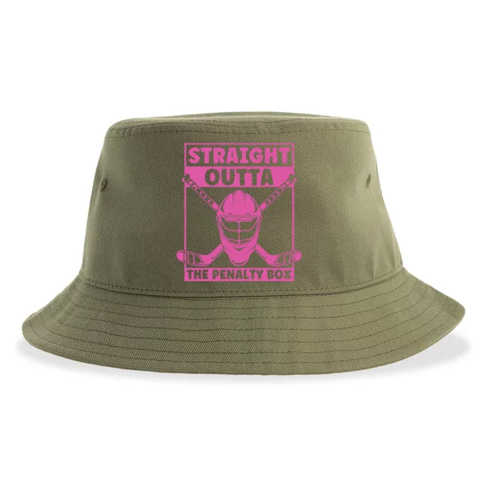 Ice Hockey Straight Outta The Penalty Box Cute Gift Sustainable Bucket Hat