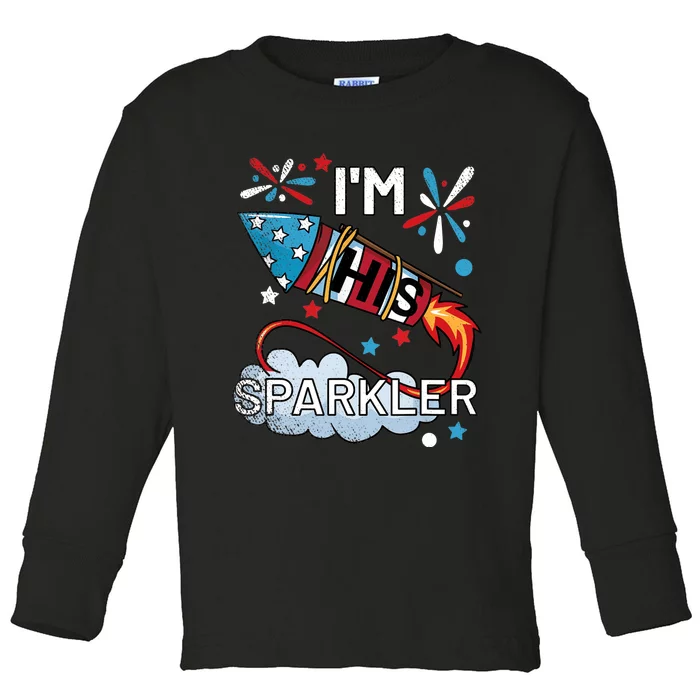 I'm His Sparkler July 4th His And Hers Matching Couples Cute Toddler Long Sleeve Shirt