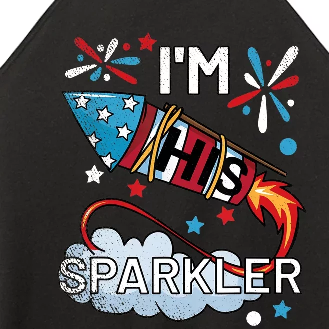 I'm His Sparkler July 4th His And Hers Matching Couples Cute Women’s Perfect Tri Rocker Tank