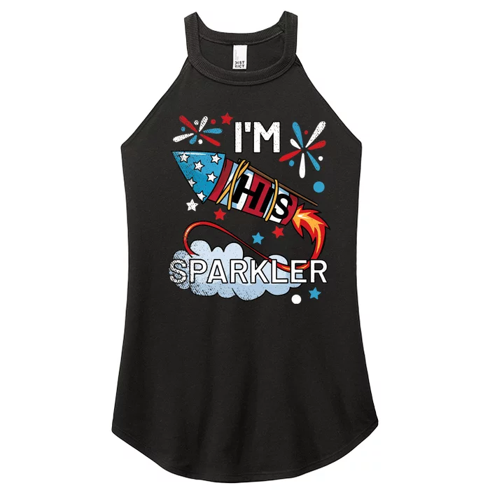 I'm His Sparkler July 4th His And Hers Matching Couples Cute Women’s Perfect Tri Rocker Tank