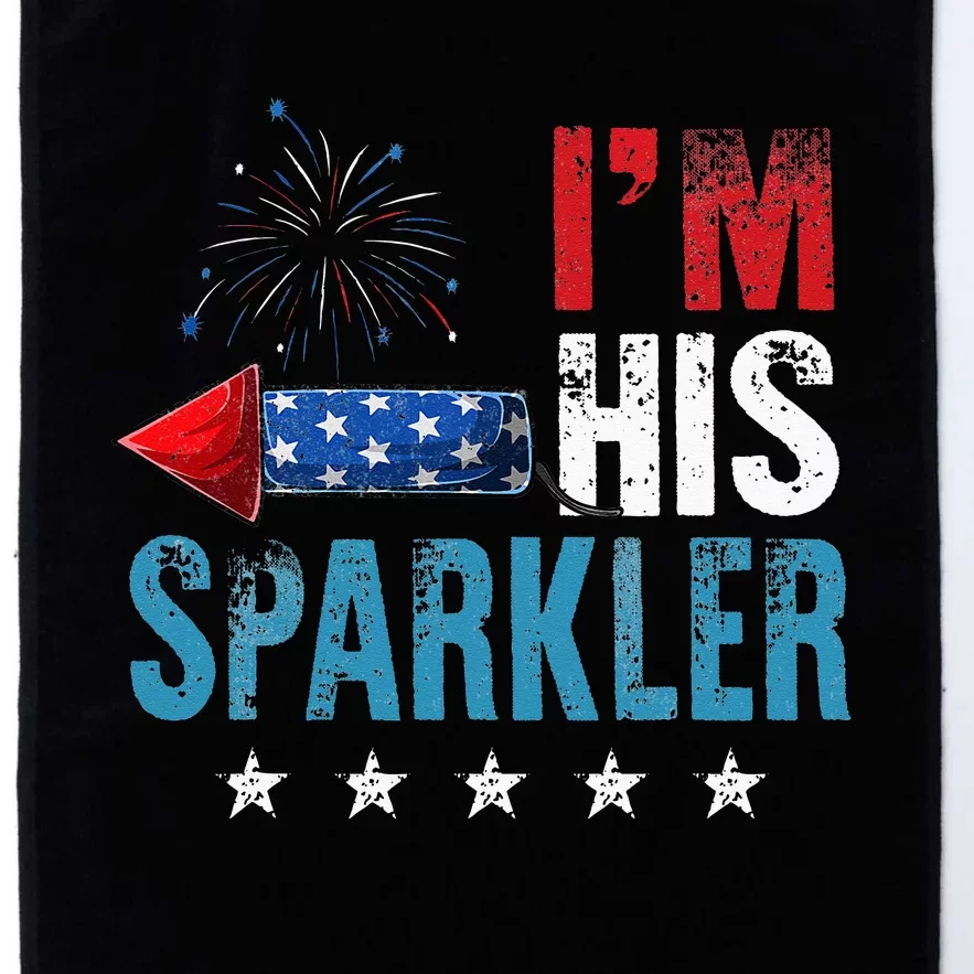 I'm His Sparkler His And Her 4th Of July Matching Couples Platinum Collection Golf Towel