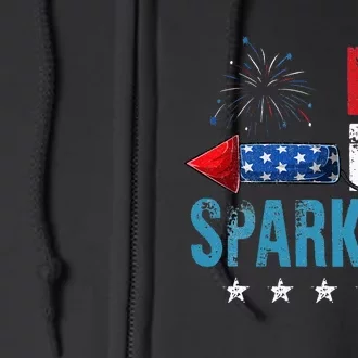 I'm His Sparkler His And Her 4th Of July Matching Couples Full Zip Hoodie