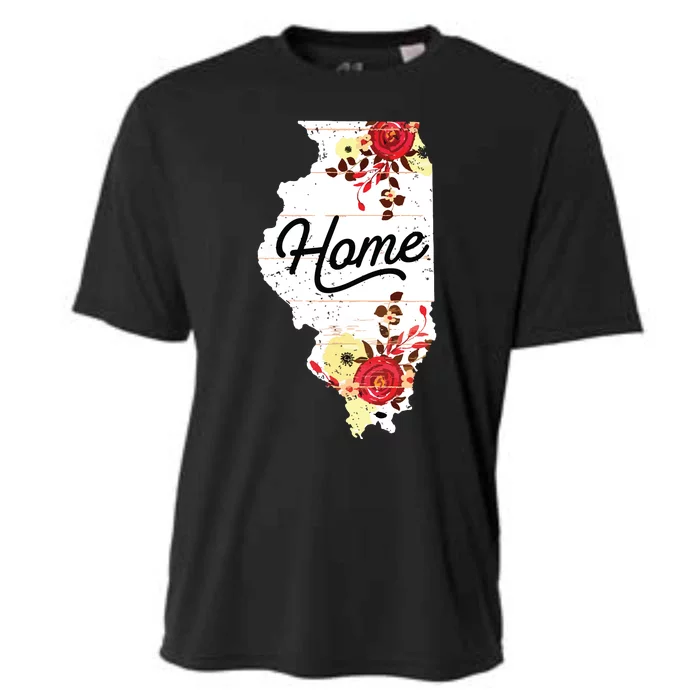 Illinois Home Shirts For Women Floral Illinois Cooling Performance Crew T-Shirt