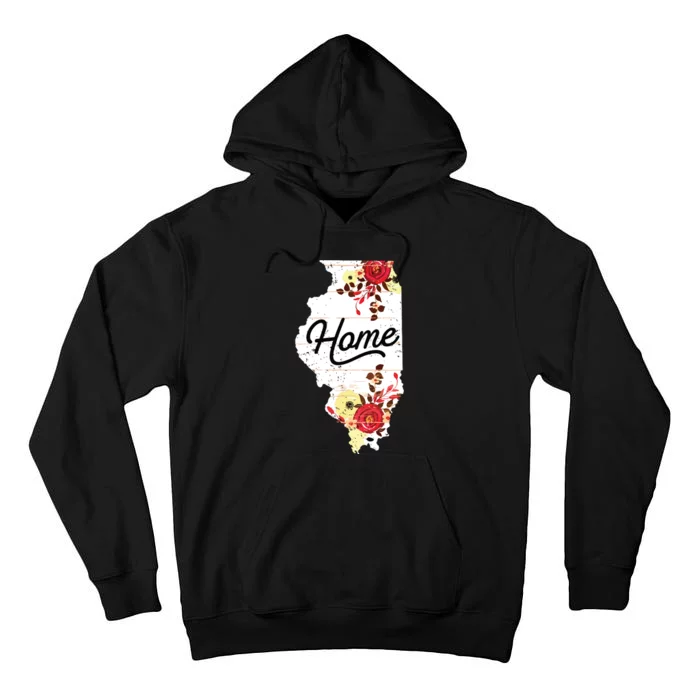 Illinois Home Shirts For Women Floral Illinois Tall Hoodie