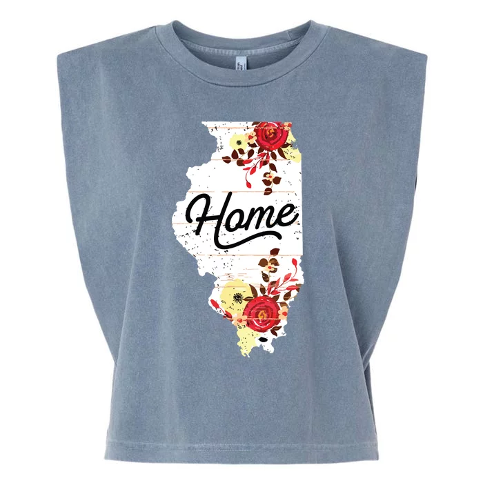 Illinois Home Shirts For Women Floral Illinois Garment-Dyed Women's Muscle Tee