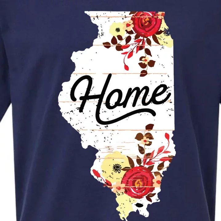 Illinois Home Shirts For Women Floral Illinois Sueded Cloud Jersey T-Shirt